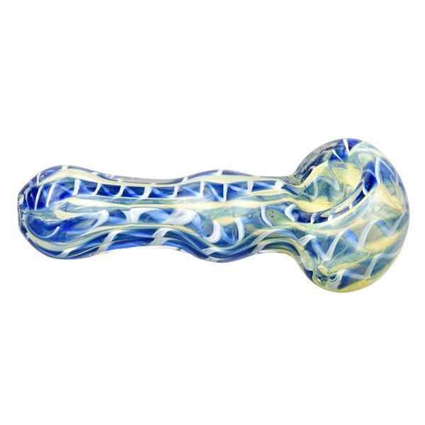 Fajfka typu spoon s fumed latticino dekorem