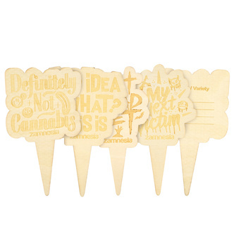 Dřevěn&eacute; značkovače na květin&aacute;če (Zamnesia)