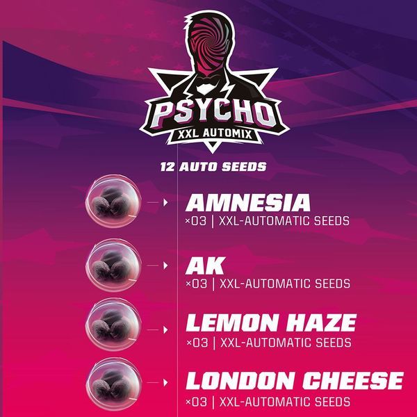 Psycho XXL Samonakvétací MIX (BSF Seeds) feminizovaná