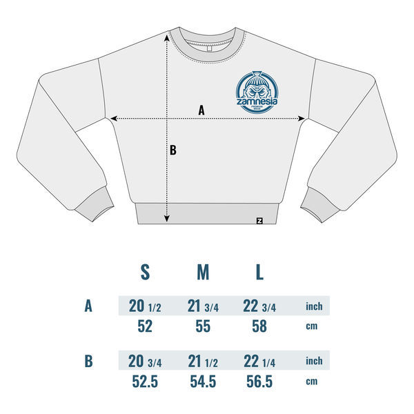 Zamnesia crop top mikina | Dámská