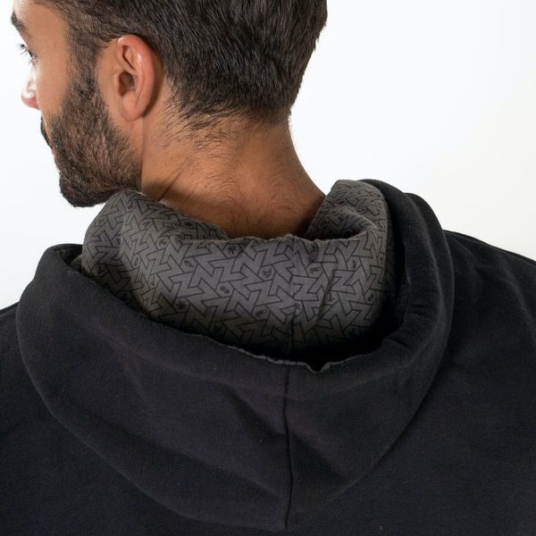 Vyšívaná mikina s kapucí Zamnesia | Černá