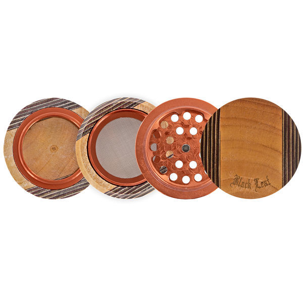 Hliníkový/dřevěný Grinder (Black Leaf)