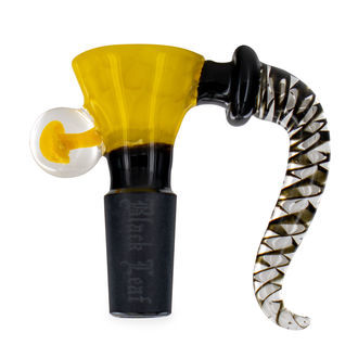 Skleněn&aacute; art miska žlut&aacute; (Black Leaf)