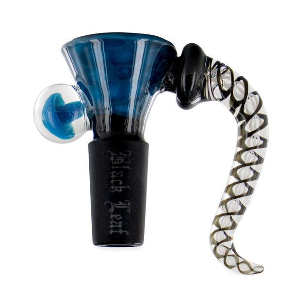 Skleněná art miska modrá (Black Leaf)