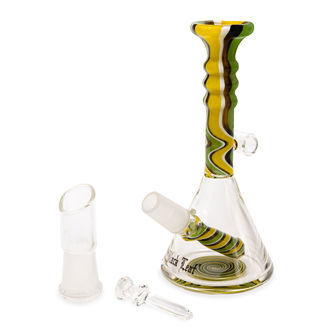 Mini olejový bong Green Swirl (Black Leaf)