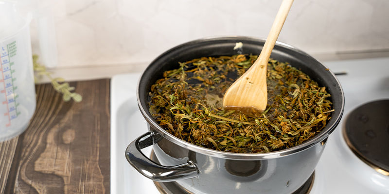 Keep a consistent heat on your cannabutter, but be sure not to let it come to a full boil.
