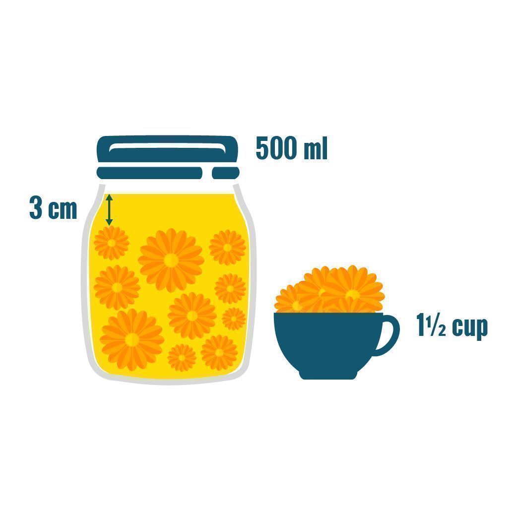 PŘIDEJTE KVĚTY A OLEJ DO SKLENICE