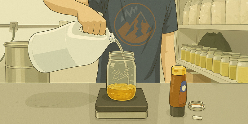 2. Fill your mycelium growing jar