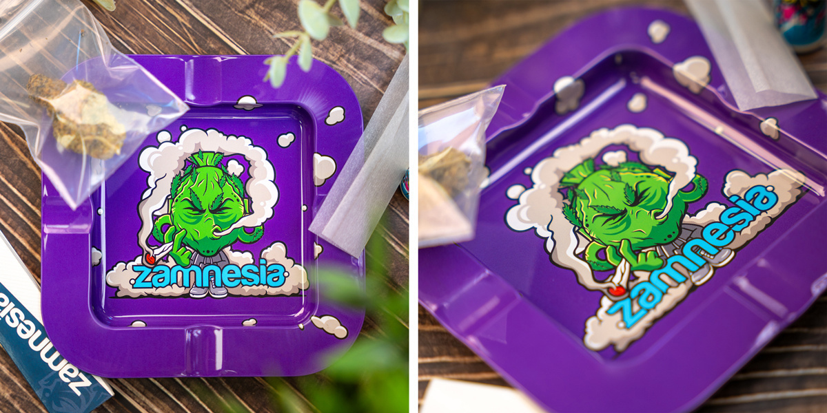 Kovový čtvercový popelník Budhead – Zamnesia: Základ každého kuřáckého dýchánku