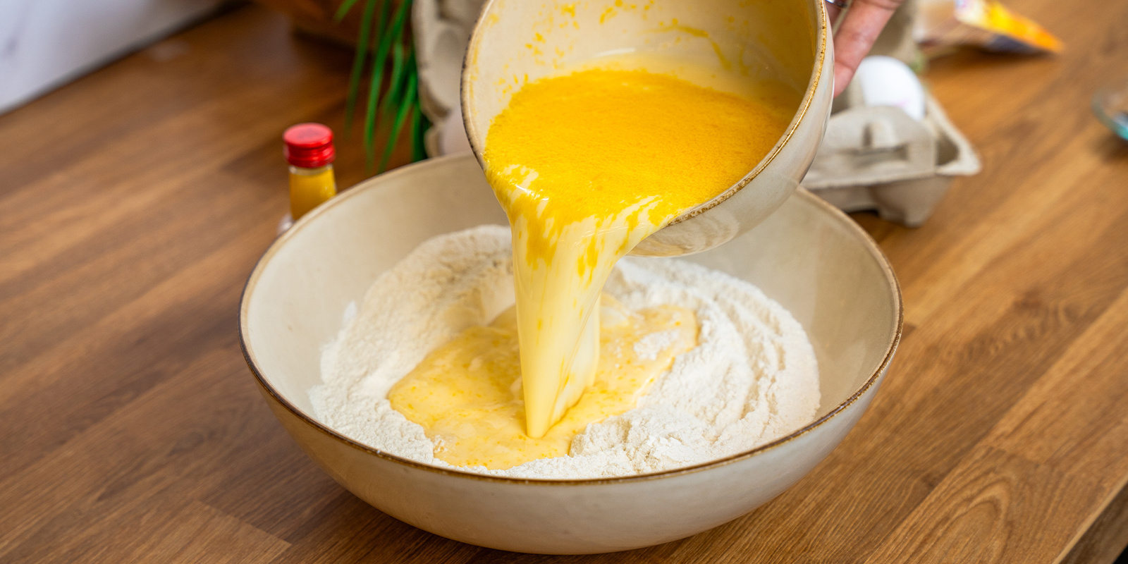 Combine the wet and dry ingredients