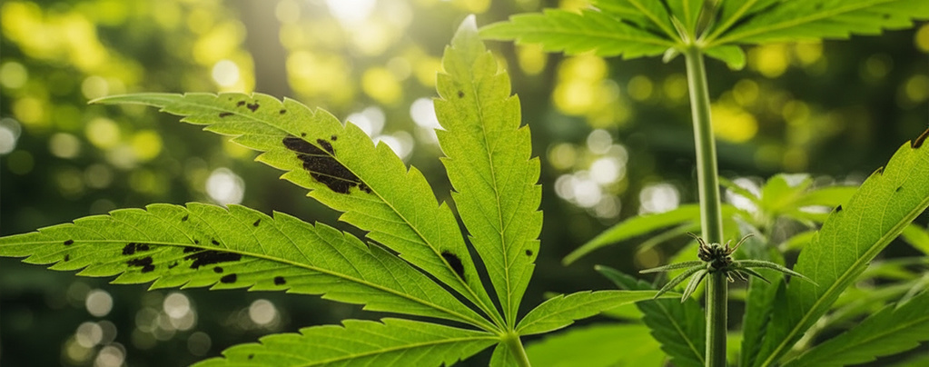 Černé skvrny na listech konopí: Co znamenají a jak je odstranit